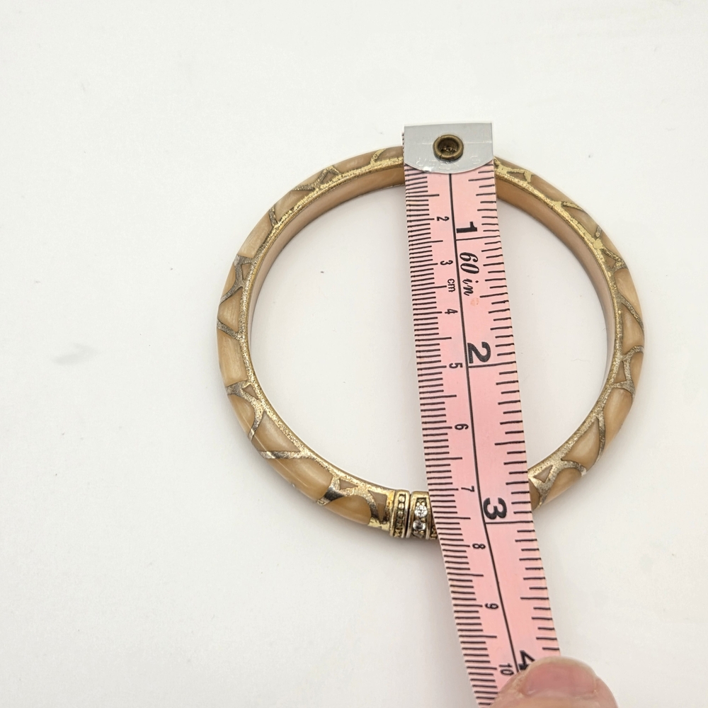 Cristina Sabatini Designer 18K Gold Plated Resin Clamper Bangle - Picture 12 of 16